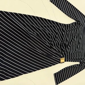 Tahari Black and White Striped Dress
